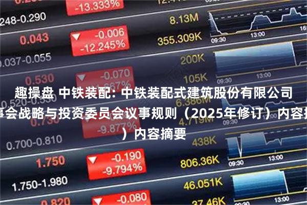 趣操盘 中铁装配: 中铁装配式建筑股份有限公司董事会战略与投资委员会议事规则（2025年修订）内容摘要